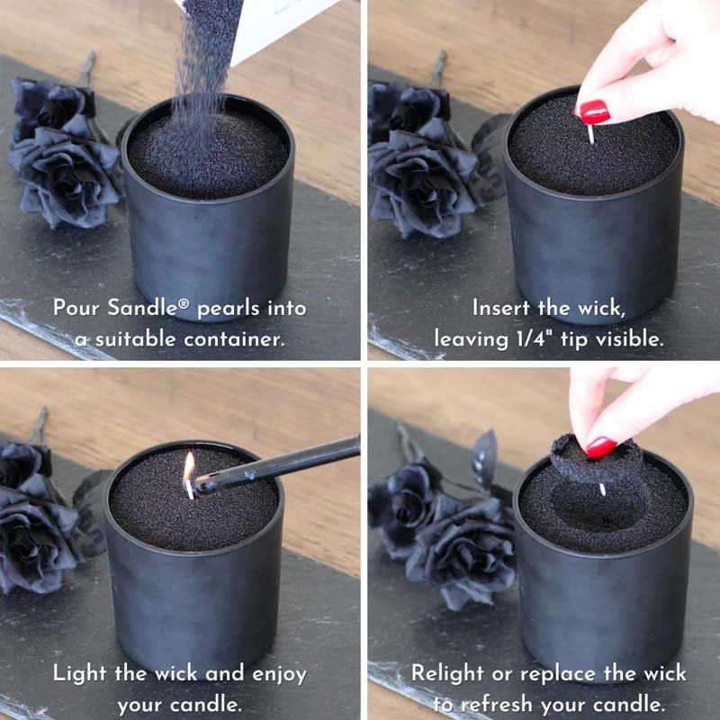 Black Candle Sand with Wick, 2 - Candle Supplies Wholesale review and price